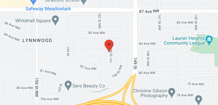 map of 8302 151 ST NW